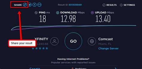 how to copy speedtest result link